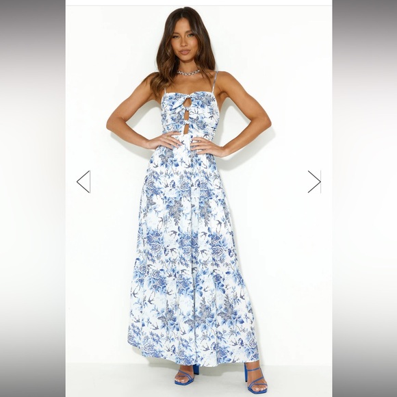 HELLO MOLLY - DAYS BY THE OCEAN MAXI DRESS BLUE - Picture 3 of 7
